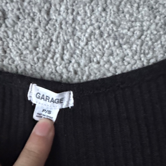 Garage Black Tie-Front Crop Top - Picture 3 of 5